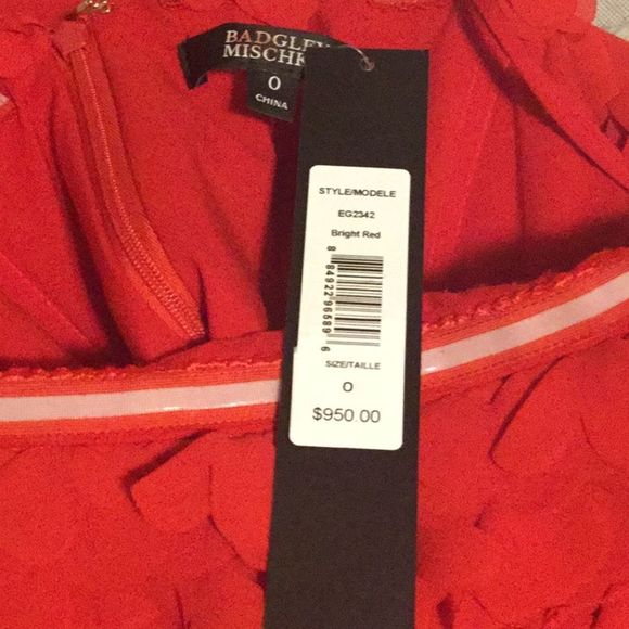 Badgley Mischka Petal Detail Off Shoulder Gown - Picture 13 of 14